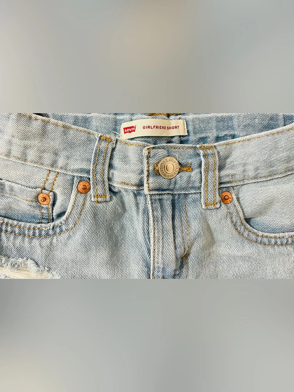 Levi's Light Blue Distressed Denim Kids Shorts